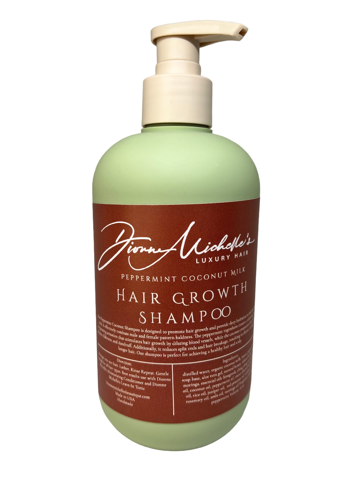Dionne Michelle's Luxury Hair Peppermint Coconut Milk Hair Growth Shampoo